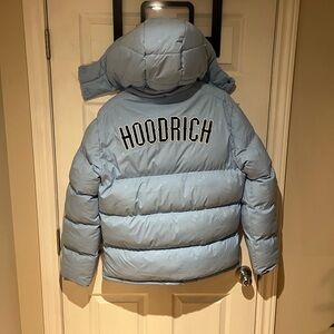 Blue Quilted Puffer Jacket with Hood